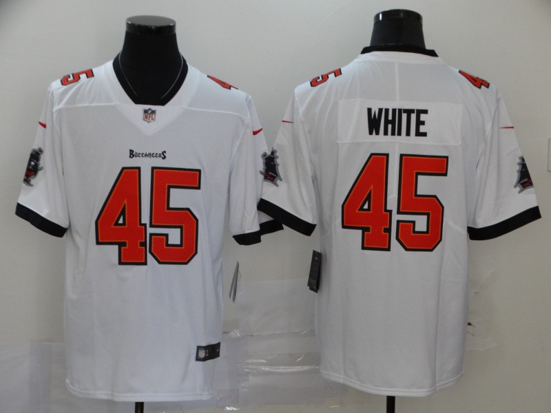 Men's Tampa Bay Buccaneers Devin White #45 White Jersey